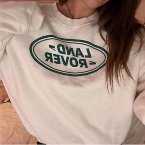 white land rover crewneck sweatshirt